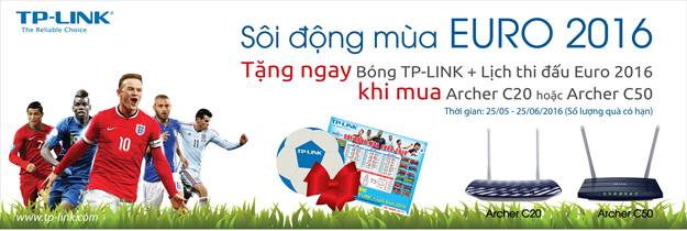 SÔI ĐỘNG EURO 2016 CÙNG TP-LINK