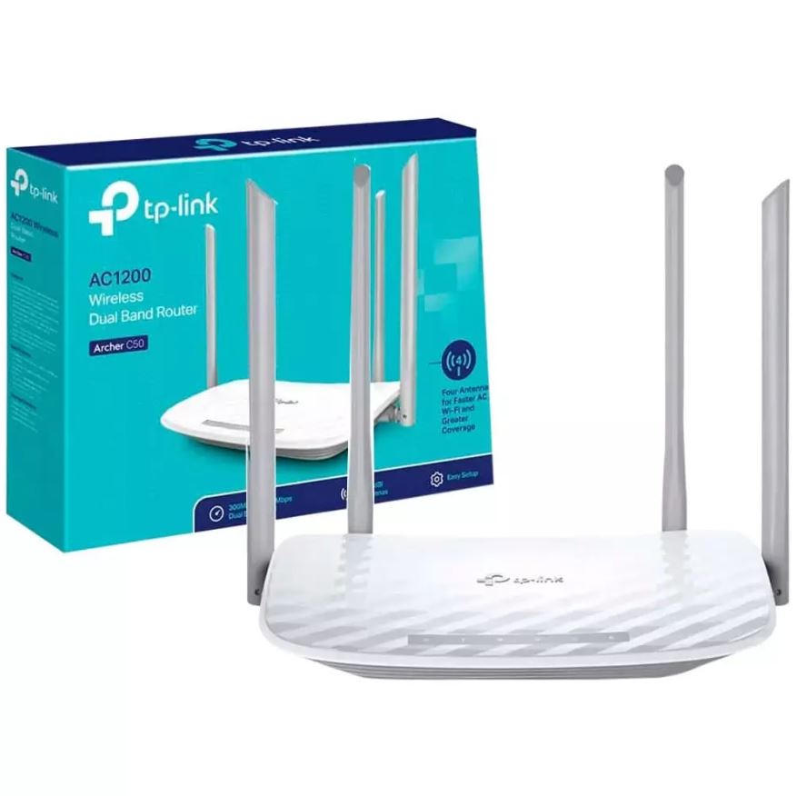 Thiết bị thu phát sóng Wifi TP-LINK Archer C50 (AC1200) - 2 Băng tần 2.4Ghz / 5Ghz
